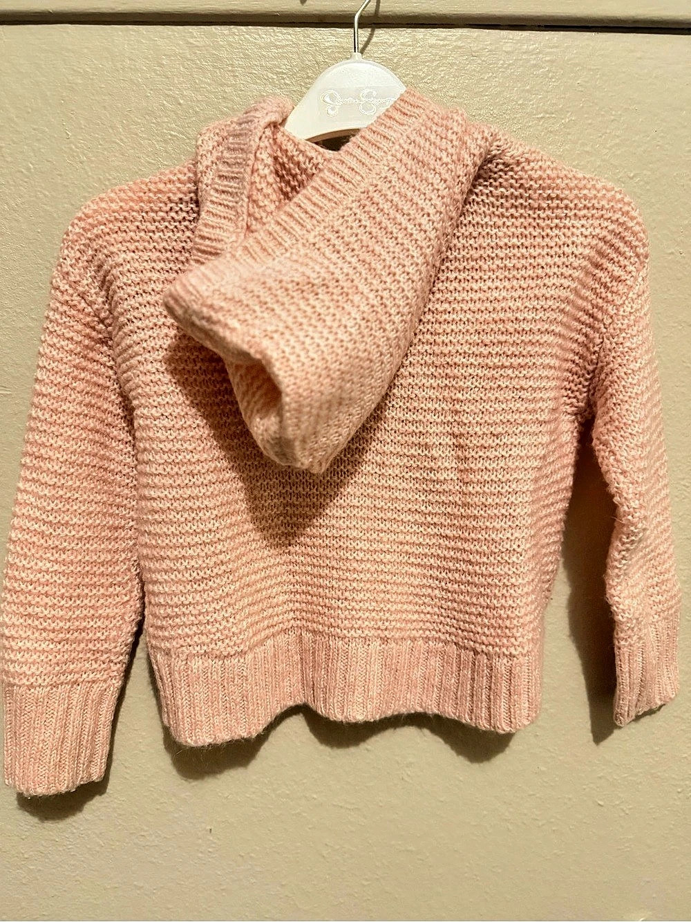 Carter's Cable Knit Cowl Neck Sweater in Pink Size 3T Like New - Picture 5 of 5
